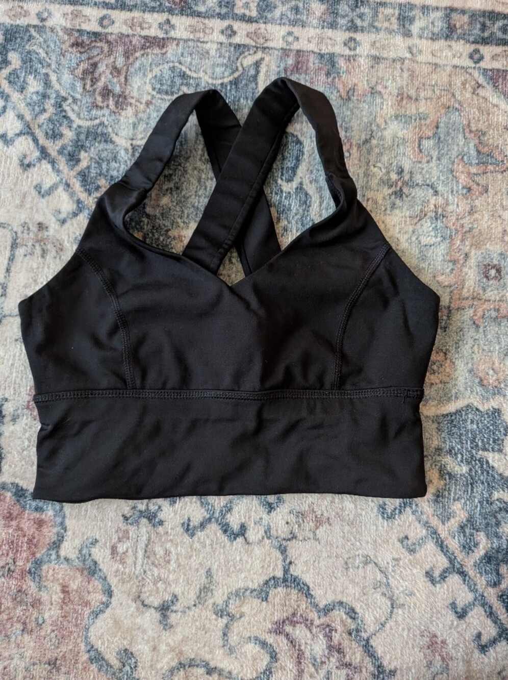 Girls' Black Cross-Back Sports Bra Top